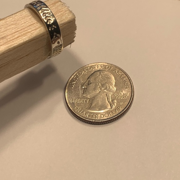 Vintage Native Hand Stamped Sterling Silver Band Ring - Picture 5 of 6